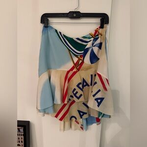 Ralph Lauren Purple Label Riviera Italia Skirt Beach Vtg Silk Multicolor Size 4